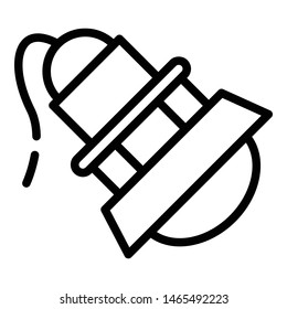 Searchlight side view icon. Outline searchlight side view vector icon for web design isolated on white background