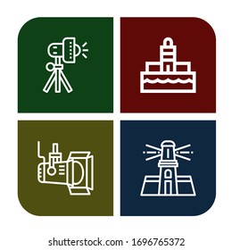 en el conjunto de iconos simples de la luz de búsqueda. Contiene iconos como iluminación Studio, faro, faro, faro, se puede utilizar para web, móvil y logotipo