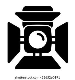 Searchlight solid icon, Music festival concept, scene lighting sign on white background, studio spotlight icon in glyph style for mobile concept and web design. Vector graphics