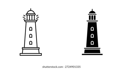 Diseño gráfico de icono de torre de luz de búsqueda. Ilustraciones de icono de Vector