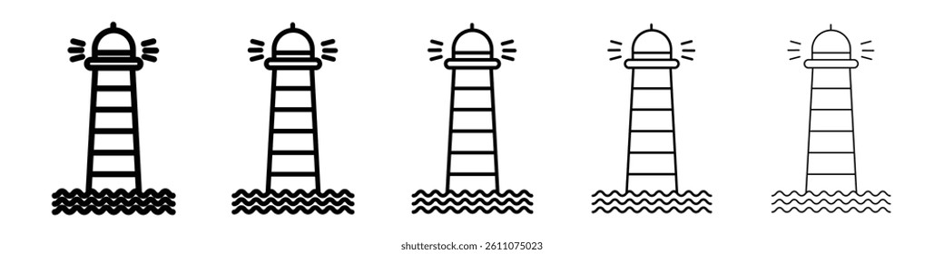 Searchlight tower icon Symbol mark in Outline style