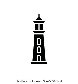 Searchlight tower icon Vector flat thin line illustration