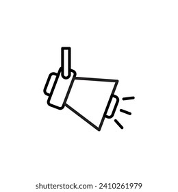 Searchlight vector line icon illustration.