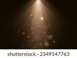 Searchlights. Light effect stage for presentation illuminated by spotlights. Vector illustration.