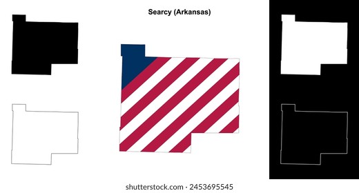 Searcy County (Arkansas) outline map set