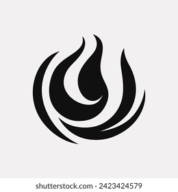 Searing spiral flame icon - Simple Vector Illustration