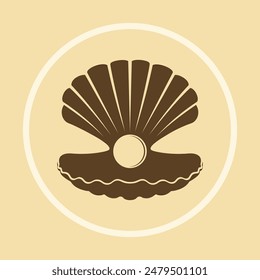 Seas pearl trendy logo beautiful abstract art vector illustration colorful background