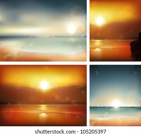 Seascape backgrounds. Vector Illustration.