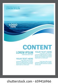 Seascape and blue sky presentation layout design template background for tourism travel business. illustration vector artwork.