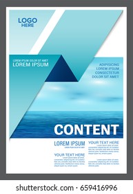 Seascape and blue sky presentation layout design template background for tourism travel business. illustration vector artwork.
