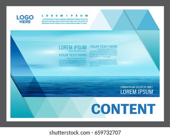 Seascape and blue sky presentation layout design template background for tourism travel business. illustration vector artwork.