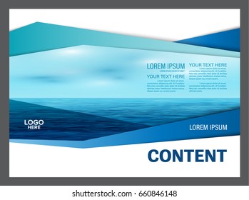 Seascape and blue sky presentation layout design template background for tourism travel business. illustration vector artwork.