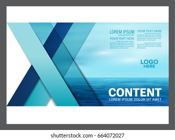 Seascape and blue sky presentation layout design template background for tourism travel business. illustration vector artwork.