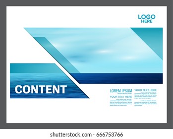 Seascape and blue sky presentation layout design template background for tourism travel business. illustration vector artwork.