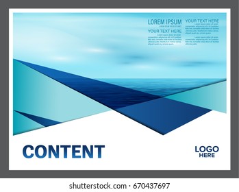 Seascape and blue sky presentation layout design template background for tourism travel business. illustration vector artwork.