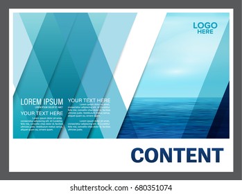 Seascape and blue sky presentation layout design template background for tourism travel business. illustration vector artwork.