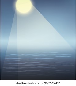 seascape with blue water surface