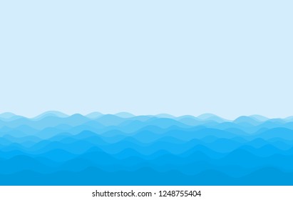 Seascape with blue wave.