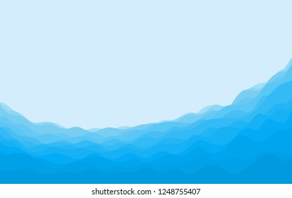 Seascape with blue wave.
