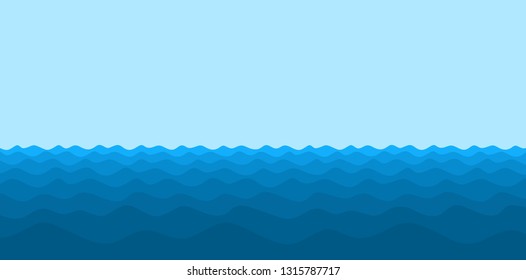Seascape with blue wave.