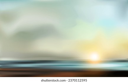 Seascape. Gradient Mesh, vector illustration