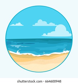 Seascape  on  white background. vector
