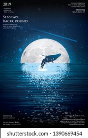 Seascape Poster Background Graphic Design Vector Illustration