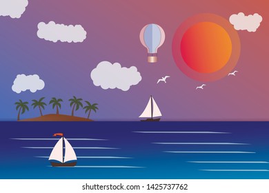 Sailboat Stock Vector (Royalty Free) 137597294 | Shutterstock