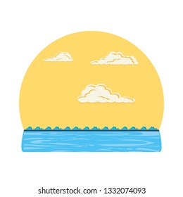 seascape scene day with clouds