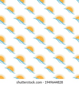 Seascape. Seamless color pattern for texture, textiles, packaging, and simple backgrounds. Simple design.
