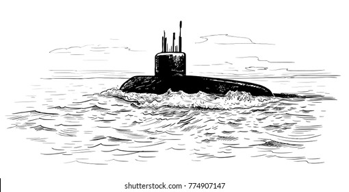 simple submarine drawing
