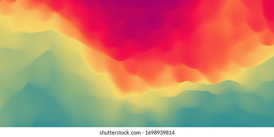 El paisaje marino con sol. Amanecer.  Se puede utilizar como tarjeta de felicitación. Ilustración vectorial.