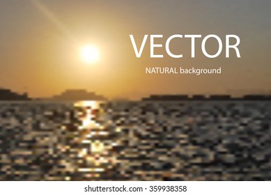 Seascape at sunset the background. Vector eps10