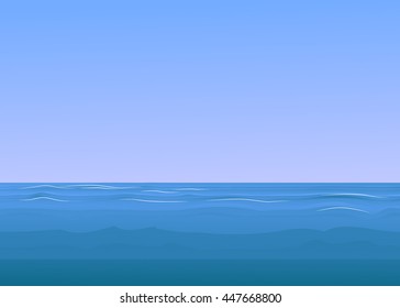 Seascape. Vector  illustration.