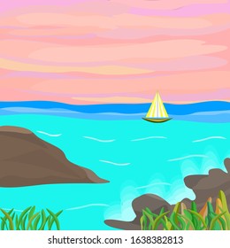 Seascape vector illustration graphic design background textures 