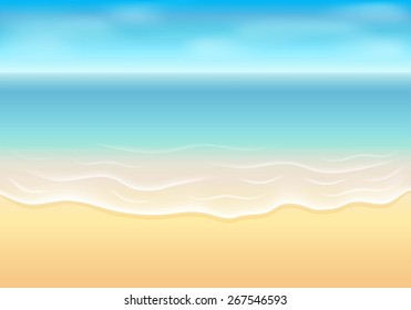 Seascape vector illustration. Paradise beach.