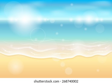 Seascape vector illustration. Paradise beach.