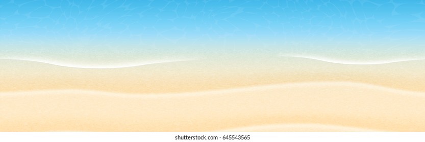 Seascape vector illustration. Paradise beach. 