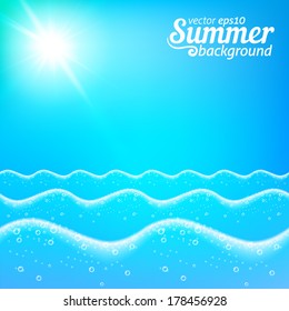 Seascape vector seamless line background