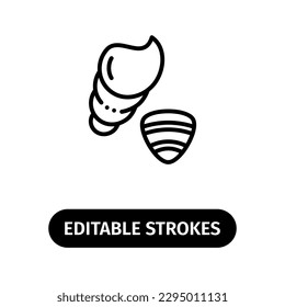 seashell aquatic icon. editable strokes
