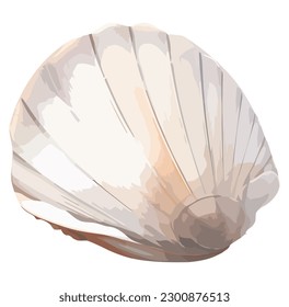 Seashell aquatic symbol over white