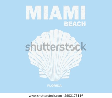 Seashell artwork. Miami beach print. Summer good vibes vector graphic design for apparel, stickers, posters, background and others.