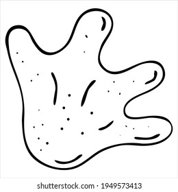 seashell from the beach, vector doodle element, coloring book, black and white