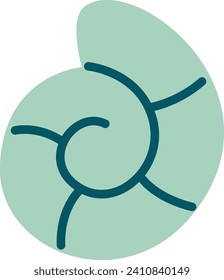 Seashell Childish Mollusk Vector Illustration