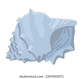 Clíparte de conchas marinas. Un único doodle de cáscara de molusco aislado en blanco. Ilustración vectorial de color en estilo de dibujos animados.