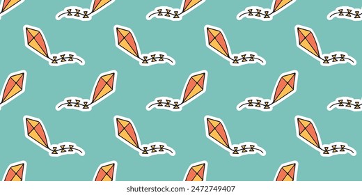 a seashell. cola. rest. palm tree. swimsuit. sink. sea. beach. Doodle. the sun. flowers. ice cream. seamless pattern. pattern. postcard. pattern. example. retro-style colors. seamless. fruits. 