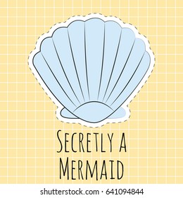 seashell cute background, illustration in vector format