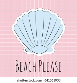 seashell cute background, illustration in vector format