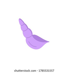 Ilustración vectorial linda de conchas marinas. Océano dibujado a mano, marino, animal de concha de cangrejo morado de ermitaño. Aislado.