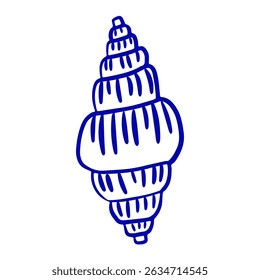 Seashell in doodle style. Vector illustration